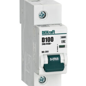 Автоматический выключатель ВА-201 1Р 100А х-ка D 10 кА DEKraft