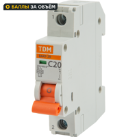 Автоматический выключатель TDM Electric ВА47-29 1P C20 А 4.5 кА SQ0206-0075