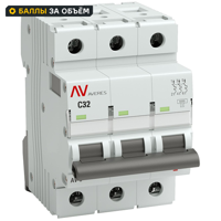 Автоматический выключатель EKF Averes AV-6 3P C32 А 6 кА mcb6-3-32C-av