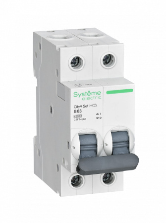 Автоматический выключатель B 63А 2P 4.5kA 230В, City9, Systeme Electric