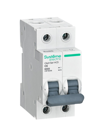 Автоматический выключатель 2P 6А С 6kA 230В, City9, Systeme Electric